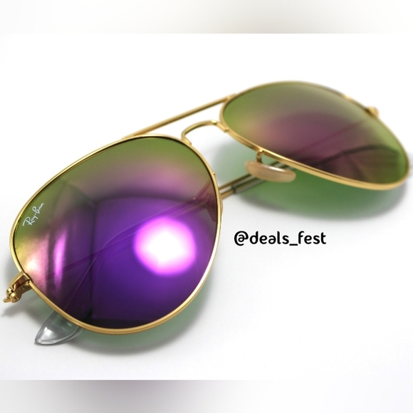 Model Display Ray-Ban Aviator Purple Mirror RB3025 main image 4